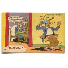 HUMORISTICA MESA DE POKER DIBUJANTE BENZ ANTIGUA TARJETA POSTAL